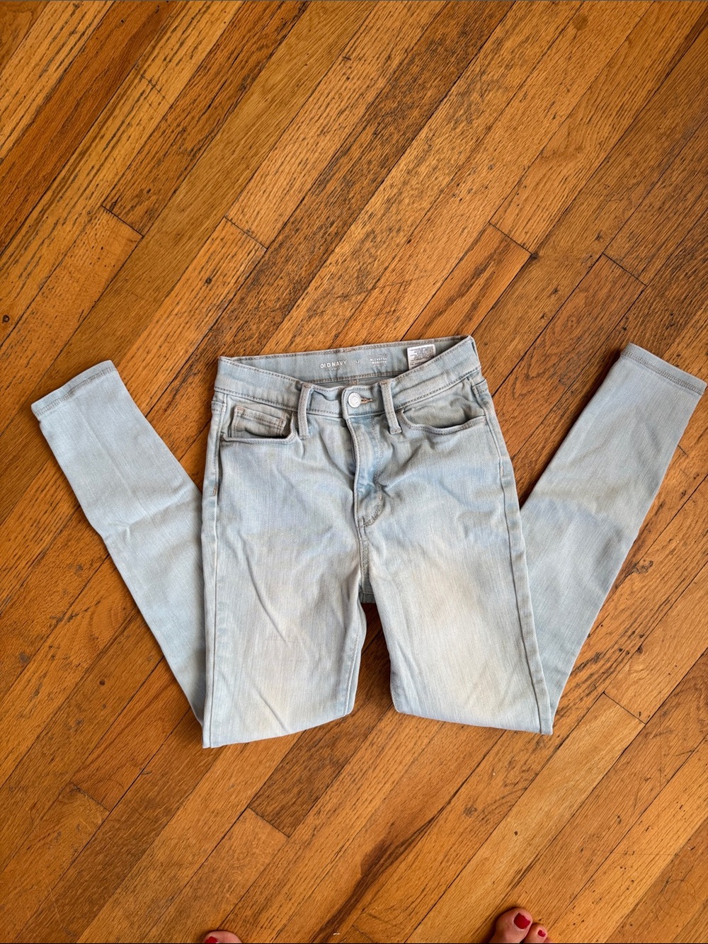 Girls Old Navy Light Wash, High-Rise Rockstar Jeggings, size 12